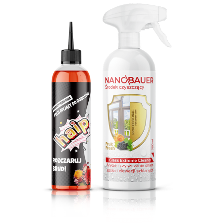 Haip 300ml Płyn do Robotów Mopujących Romantyczna Łąka +  Glass Extreme Cleaner 750ml