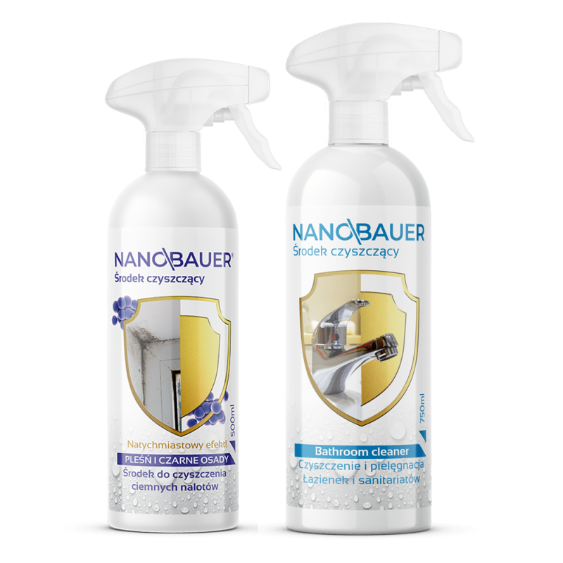 NANOBAUER Pleśń i czarne osady 500ml +  Bathroom Cleaner 750ml