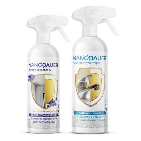 NANOBAUER Pleśń i czarne osady 500ml +  Bathroom Cleaner 750ml